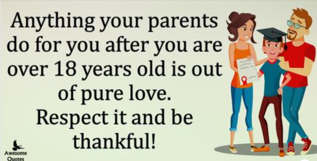 Be thankful and Respect your parents