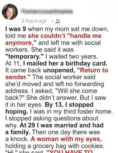She Left Me at 9 — Now She’s Back, Asking for My Help