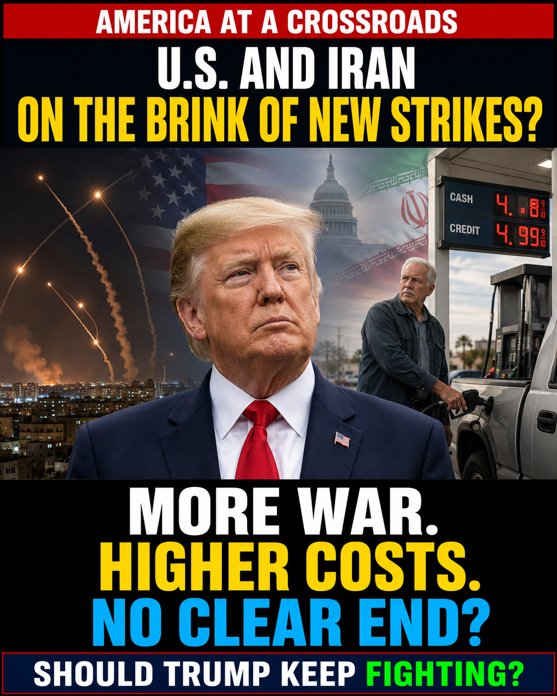 U.S. and Iran Exchange New Missile Strikes as Americans Question the Cost of a War With No Clear End
