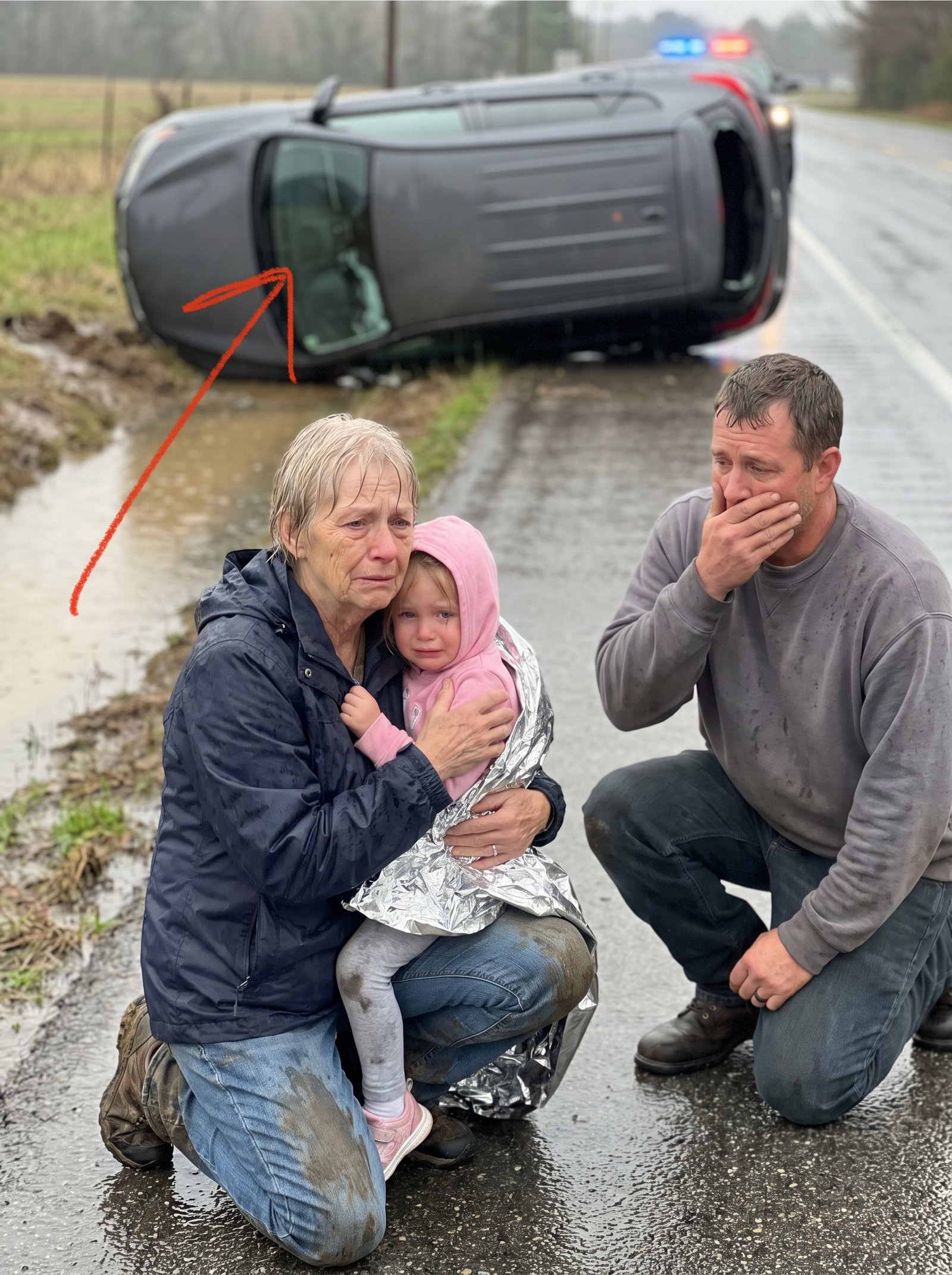 A 72-Year-Old Woman Climbed Into a Flooded Ditch to Save a Little Girl—Then the Child’s Father Saw Her Face